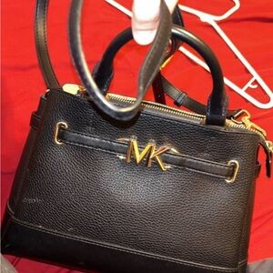 Michael Kors Black and Gold Satchel